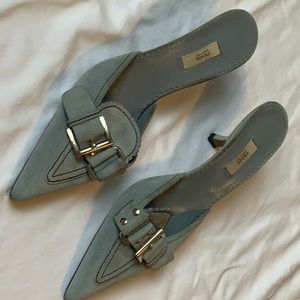 Prada light blue suede 38.5 womans Muleswith small heel